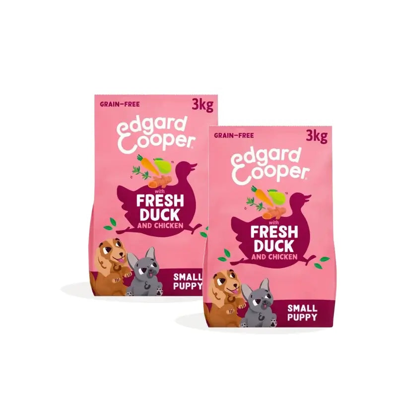 Edgard & Cooper Welpenfutter Mini Ente und Huhn, 2er-Pack à 3 kg