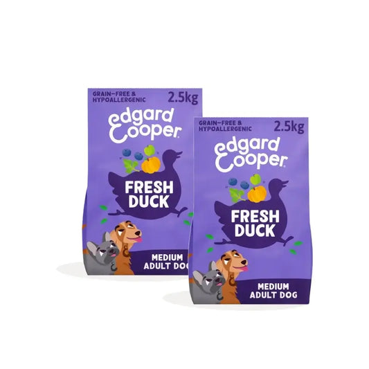 Edgard & Cooper Hundefutter für ausgewachsene mittelgroße Hunde mit Ente, 2er-Pack à 2,5 kg