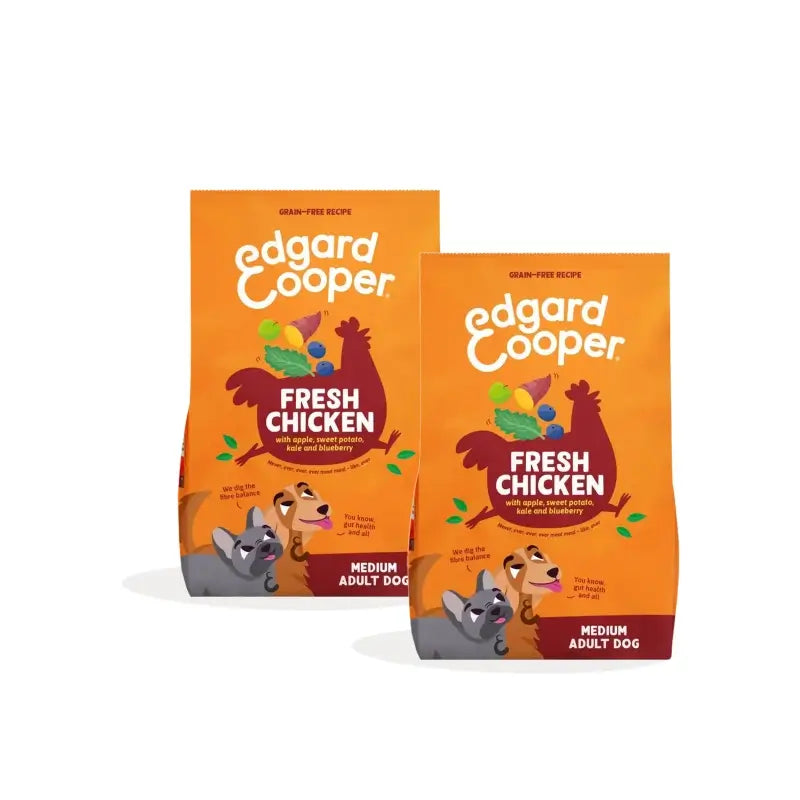 Edgard & Cooper Hundefutter für ausgewachsene mittelgroße Hunde mit Hühnerfleisch, 2er-Pack à 2,5 kg