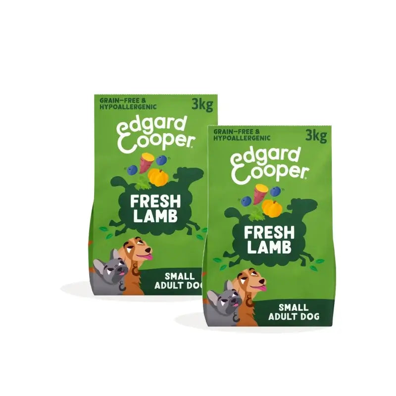 Edgard & Cooper Hundefutter für ausgewachsene Hunde „Mini Lamm“, 2er-Pack à 3 kg