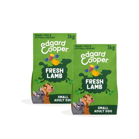 Edgard & Cooper Hundefutter für ausgewachsene Hunde „Mini Lamm“, 2er-Pack à 3 kg