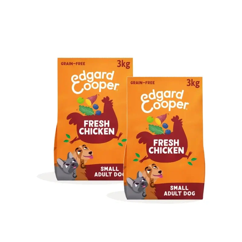 Edgard & Cooper Hundefutter für ausgewachsene Hunde „Mini Chicken“, 2er-Pack à 3 kg
