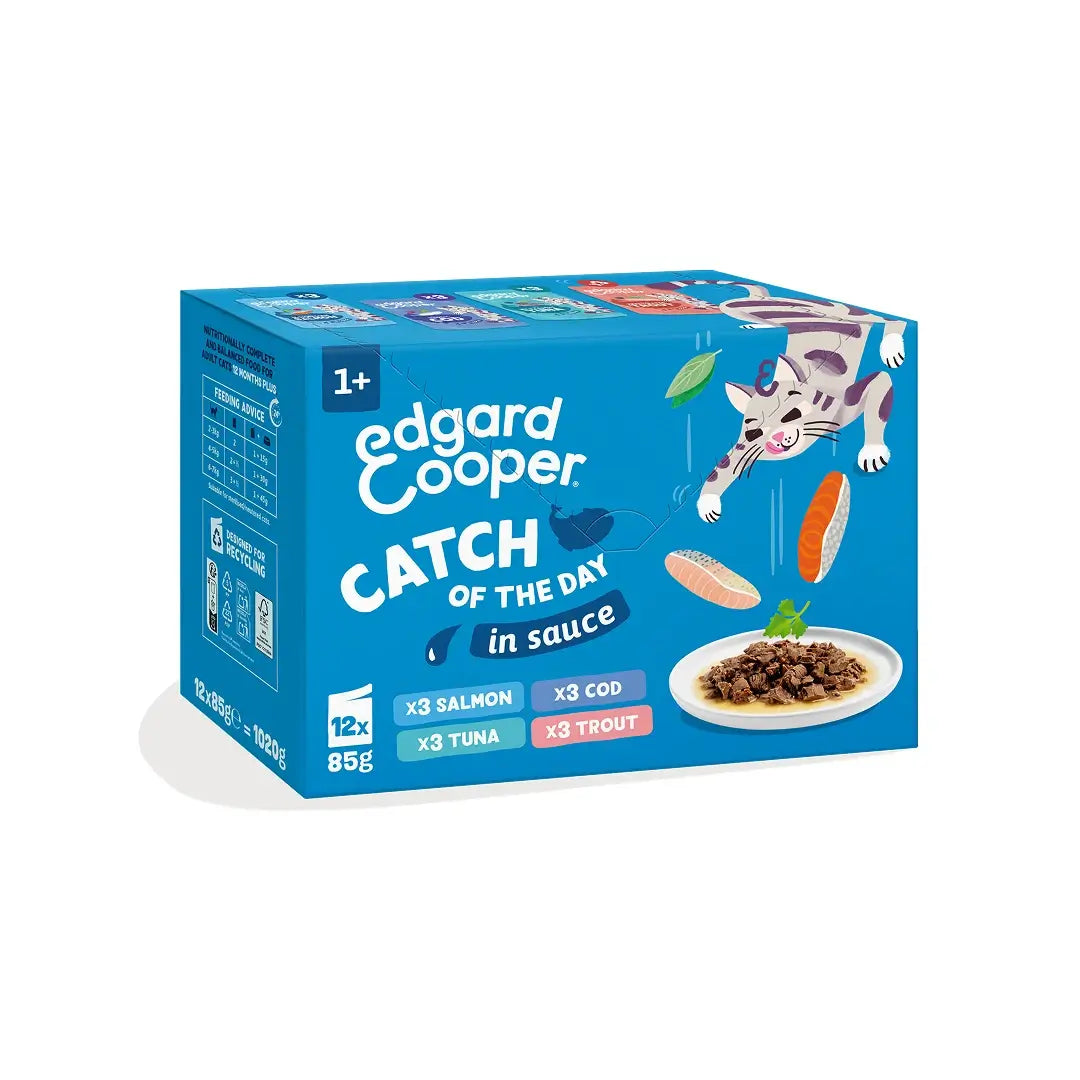 Edgard & Cooper „Selección Captura Del Día“ in Soße – Multipack für ausgewachsene Hunde, 12 x 85 g