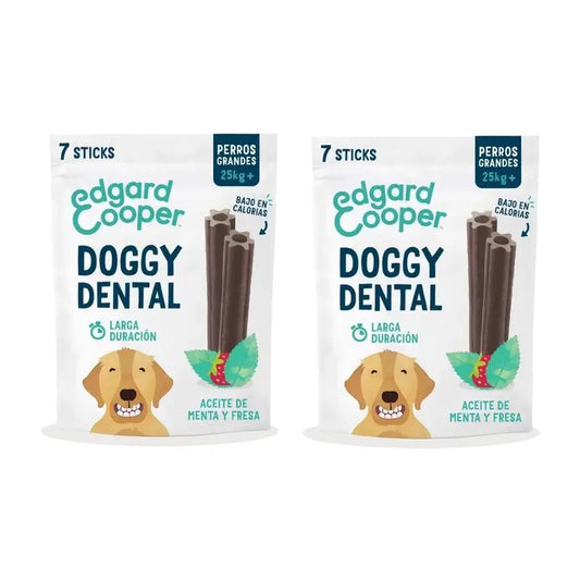 Edgard & Cooper Adult Dog Dental Snack 8X255G Strawberry Mint Large, 2er Pack
