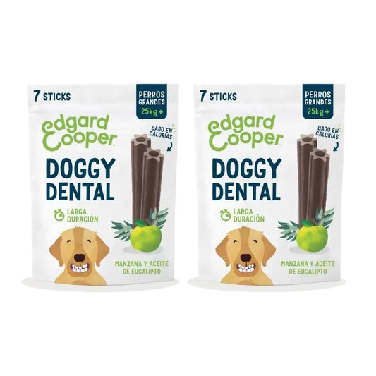 Edgard & Cooper Adult Dog Dental Snack 8X255G Large Apfel & Eukalyptus, Packung mit 2