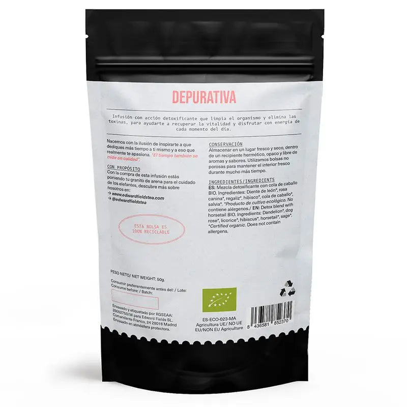 Edward Fields Tee Detox Infusion mit Bio-Schachtelhalm Bulk 30 Tassen Tee Tee frei , 50 Gramm