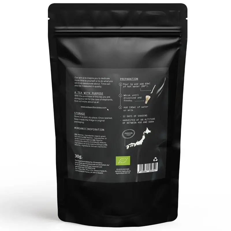 Edward Fields Tee Matcha Tee Premium Bio Japanisch Ceremonial Grade 30G, 30 Gramm