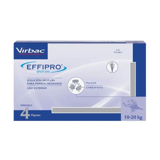 Effipro 134 Mg Spot-On Mittelgroße Hunde 10-20kg, 4 Pipetten