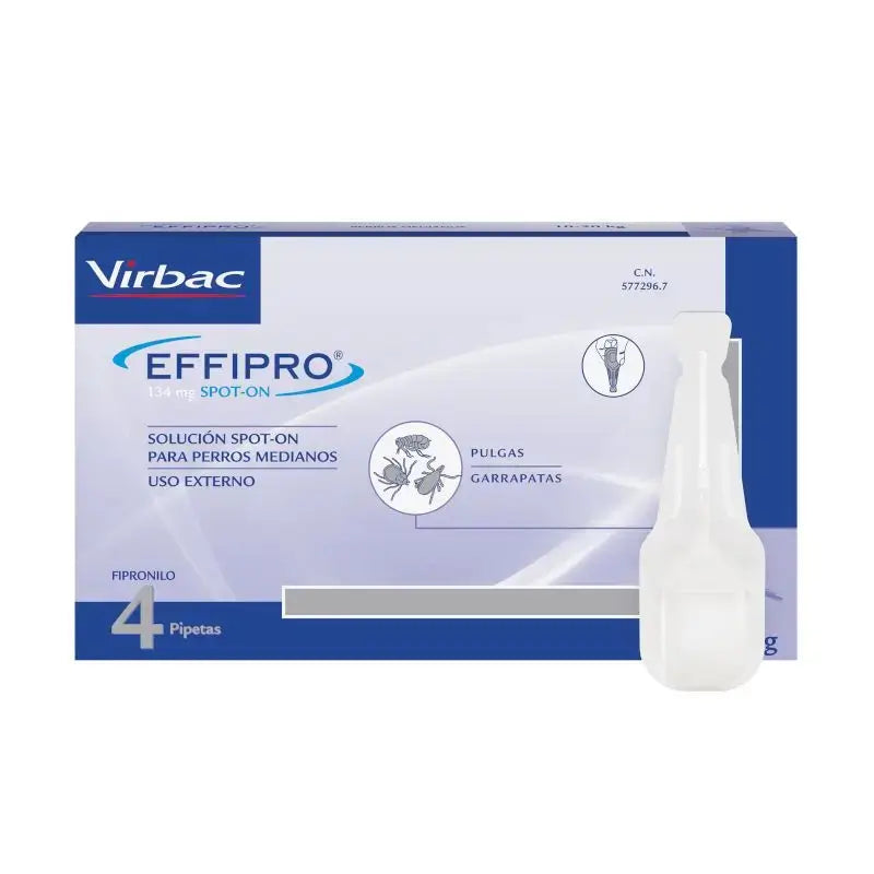 Effipro 134 Mg Spot-On Mittelgroße Hunde 10-20kg, 4 Pipetten