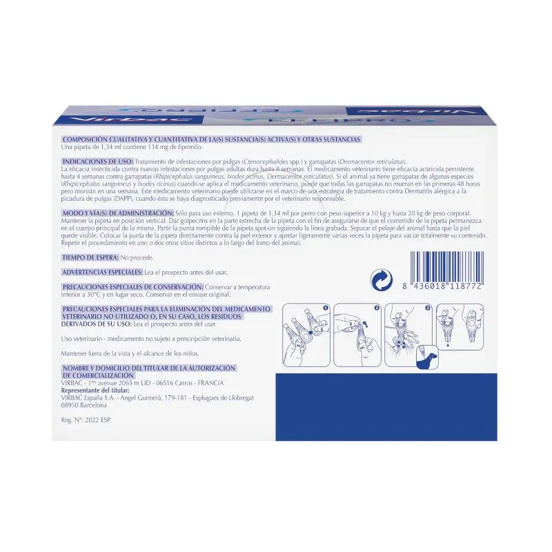 Effipro 134 Mg Spot-On Mittelgroße Hunde 10-20 kg, 24 Pipetten