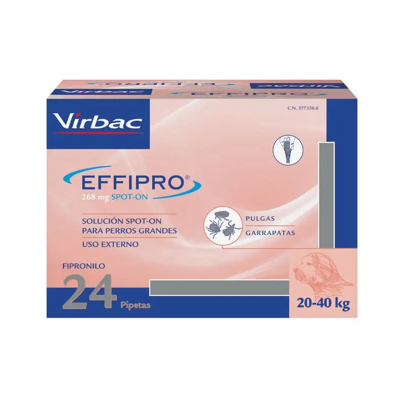 Effipro 268 Mg Spot-On Große Hunde 20-40Kg, 24 Pipetten
