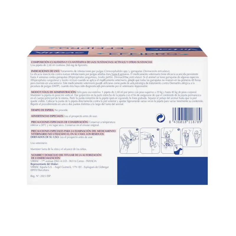 Effipro 268 Mg Spot-On Große Hunde 20-40Kg, 24 Pipetten