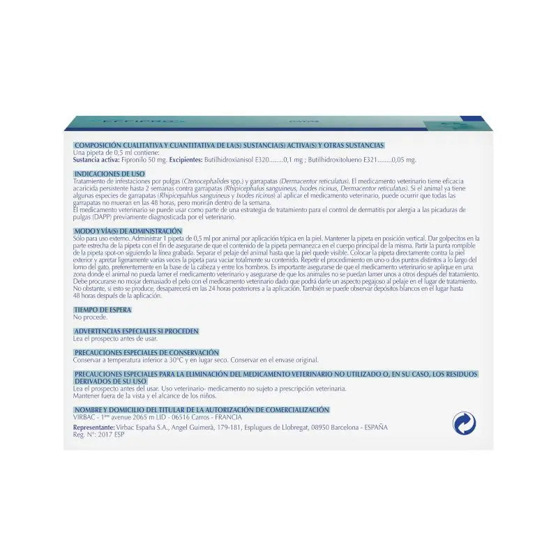 Effipro 50 Mg Spot-On Katzen, 4 Pipetten