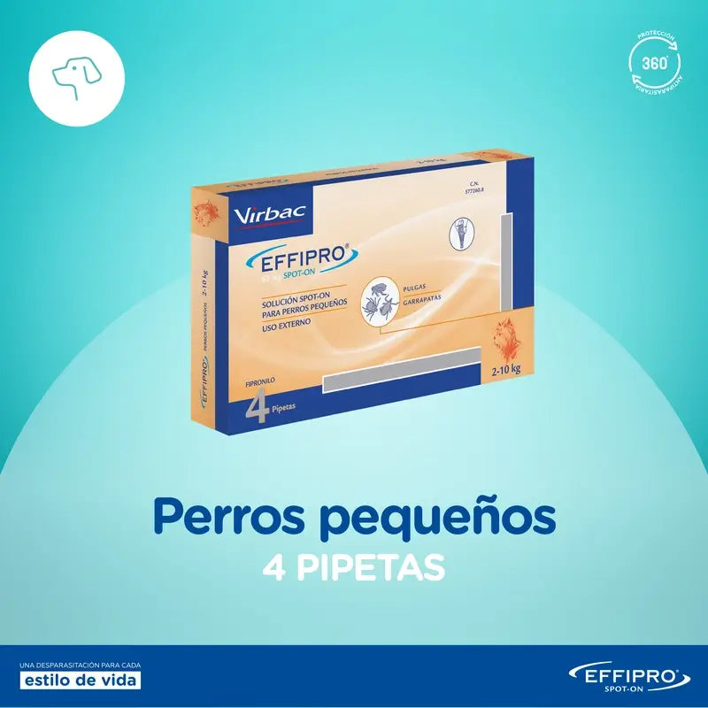 Effipro 67 Mg Spot-On Kleine Hunde 2-10Kg, 4 Pipetten