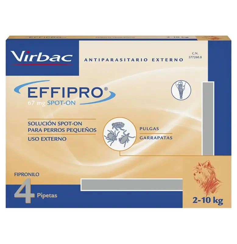 Effipro 67 Mg Spot-On Kleine Hunde 2-10Kg, 4 Pipetten