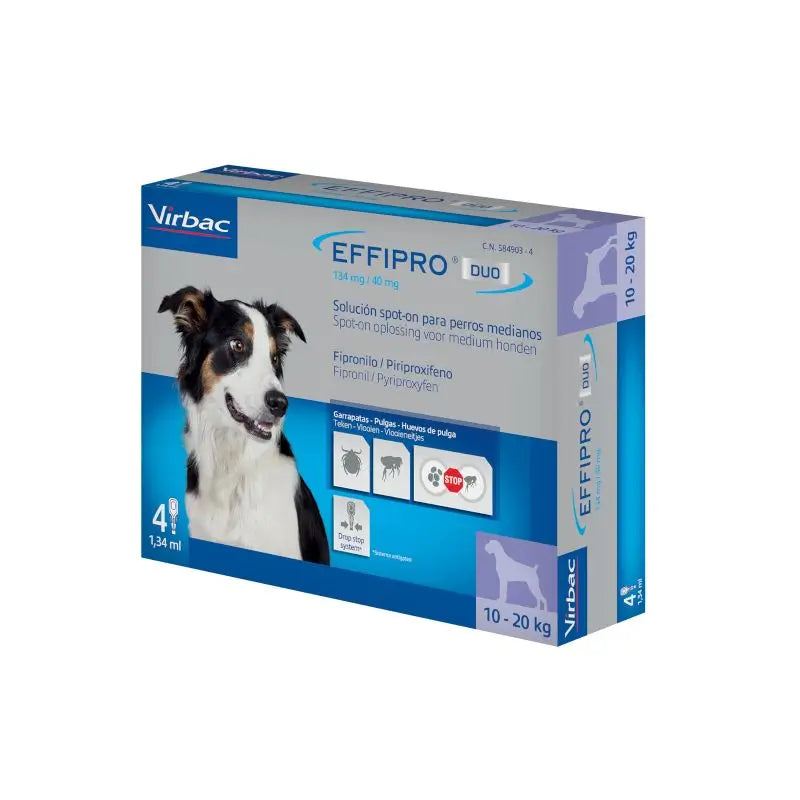 Effipro Duo Spot-On Medium Hund 10-20Kg, 4 Pipetten