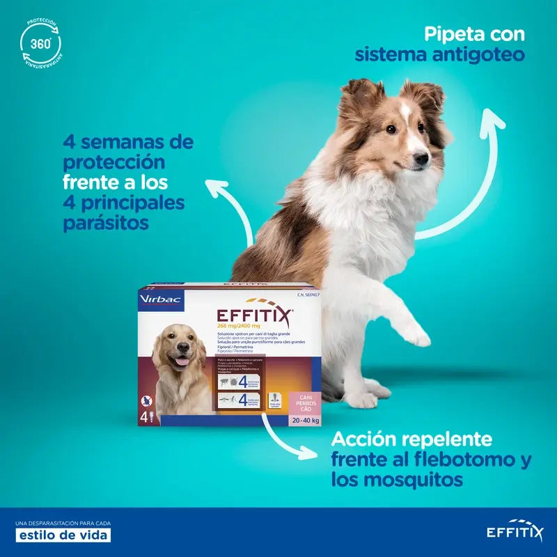 Effitix XL Antiparasitikum sehr große Hunde +40 Kg, 4 Pipetten