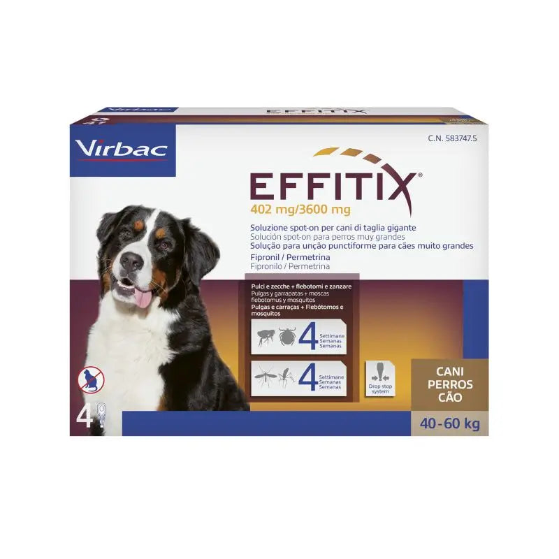 Effitix XL Antiparasitikum sehr große Hunde +40 Kg, 4 Pipetten
