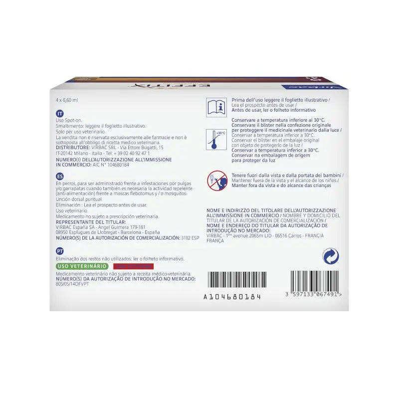 Effitix XL Antiparasitikum sehr große Hunde +40 Kg, 4 Pipetten