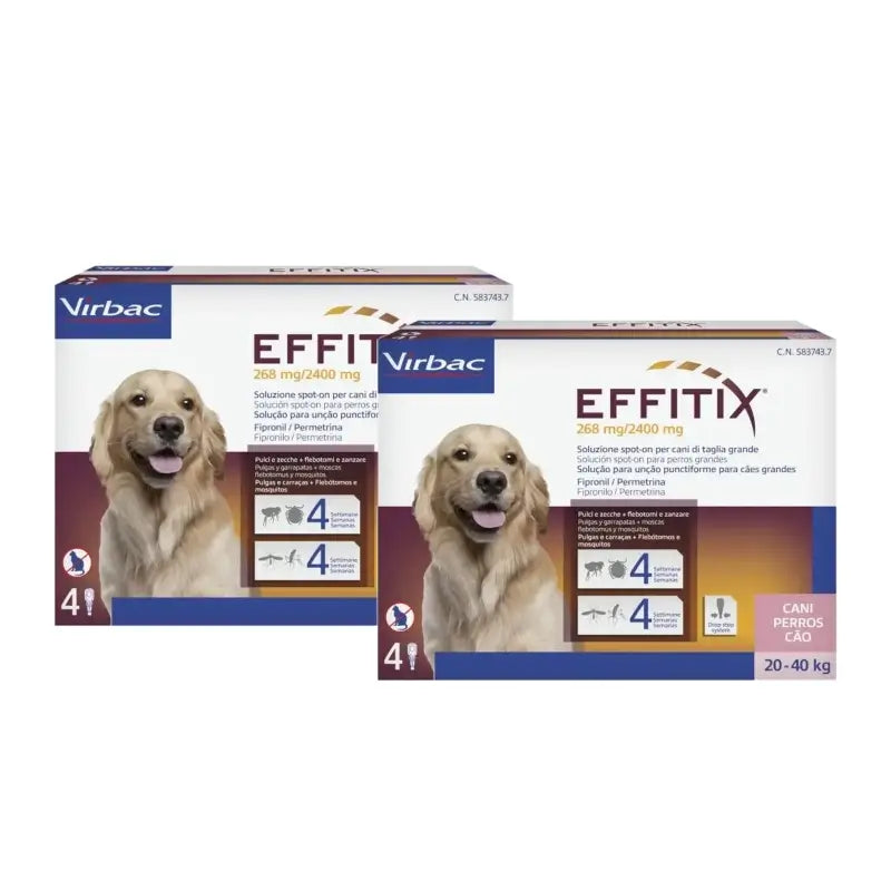 Effitix L – Parasitenbekämpfung für große Hunde (20–40 kg), 2er-Pack