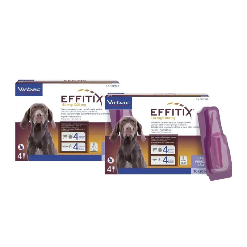Effitix M – Parasitenmittel für mittelgroße Hunde (10–20 kg), 2er-Pack