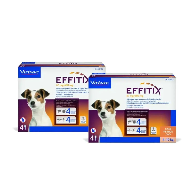 Effitix S Parasitenbekämpfung für kleine Hunde (4–10 kg), 2er-Pack