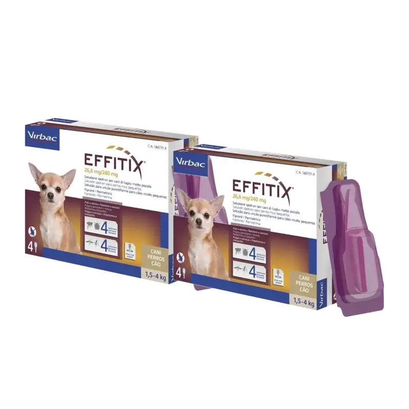 Effitix Xs Parasitenbekämpfung für sehr kleine Hunde (1,5–4 kg), 2er-Pack