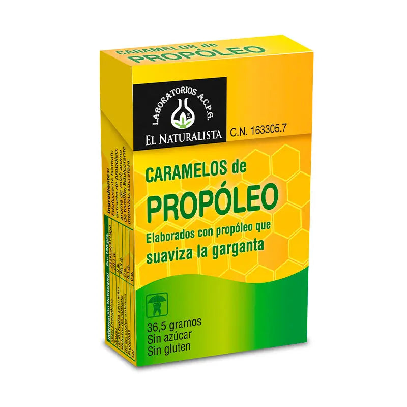 El Naturalista Propolis Bonbons 20 Einheiten Zuckerfrei 36,5 Gramm