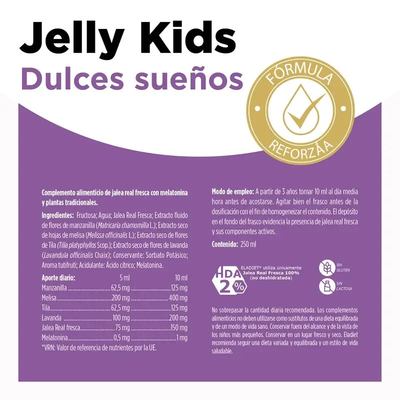 Eladiet Gelee Kinder Süße Träume mit Melatonin, 250 ml