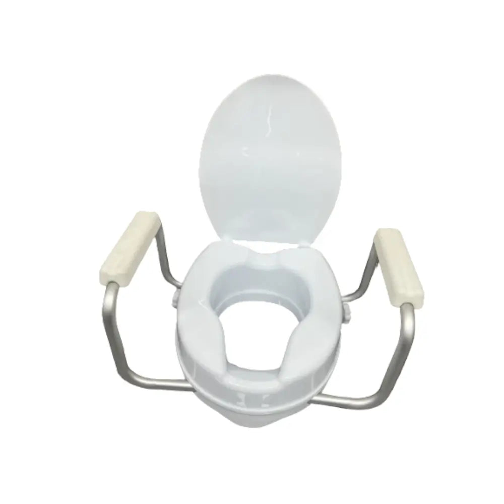 Toilettensitz mit Armlehnen und Deckel, 10 cm
