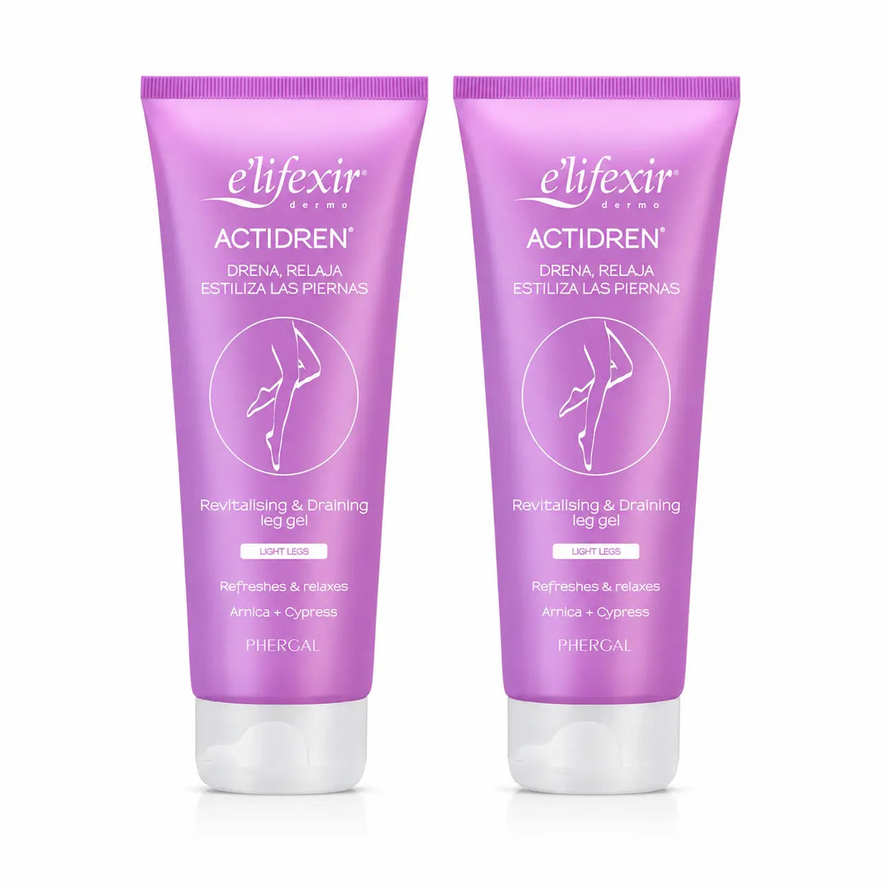 Elifexir Actidren Entspannendes Drainage-Gel Creme für müde Beine 200ml, 2er Pack