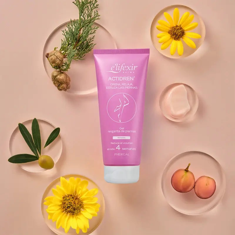 Elifexir Actidren Gel Entspannende Entwässerungscreme Müde Beine 200Ml