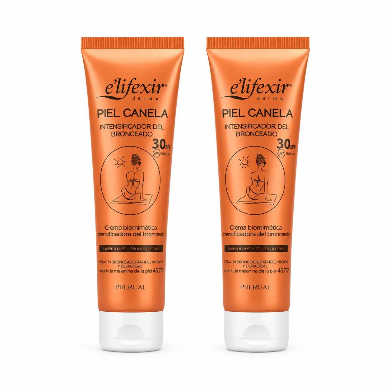 Elifexir Zimt Hautcreme Spf30 Bräunungsbeschleuniger Gel Sonnenschutz 150Ml, 2er Pack