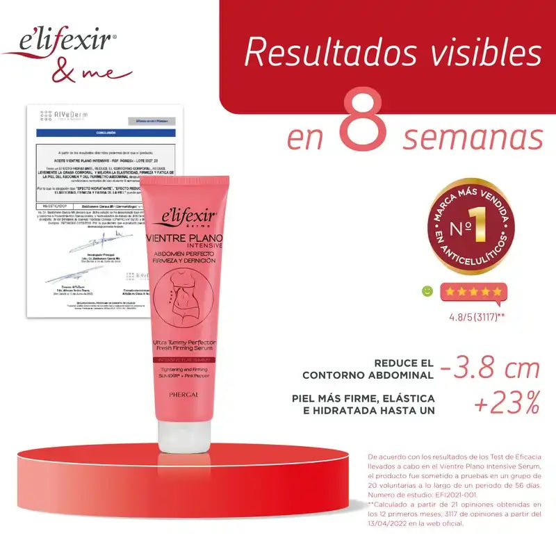 Elifexir Flat Belly Serum Intensive Reducer Abdomen Straffung Straffung Fettverbrennung 150Ml