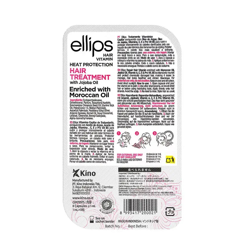 Ellips Vitamin Hair Vitamin Arganöl Rose Behandlung, 8 Kapseln