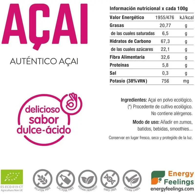 Energie Gefühle Açai 100Gr. Öko-Vegan Sg