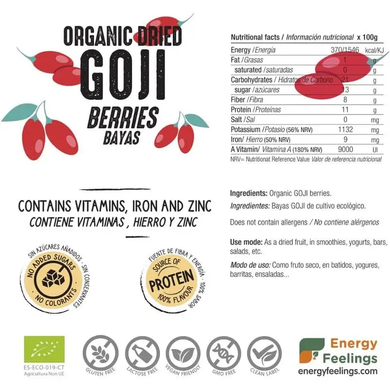 Energie Gefühle Goji Beeren 200Gr. Öko Vegan Sg