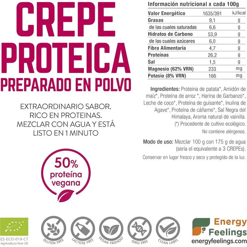 Energy Feelings Veganer Protein-Crêpe 1Kg. Eco Vegan Sg**