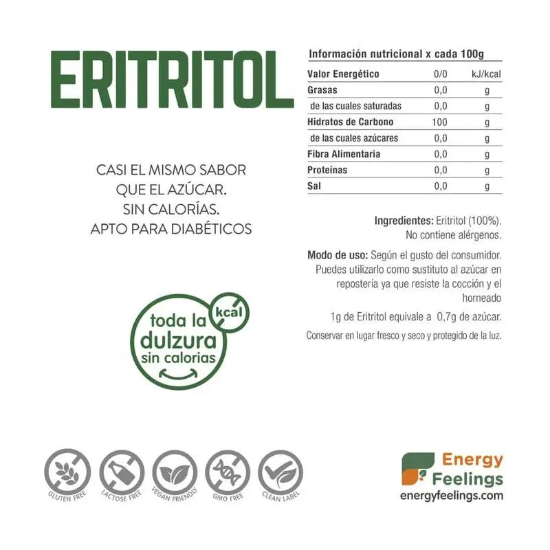 Energy Feelings Erythritol Pulver 200Gr. Vegan Sg