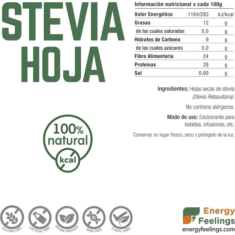 Energy Feelings Stevia Blatt 1Kg. Veganer Sg