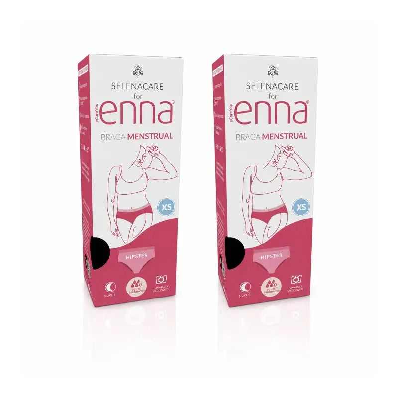 Enna Modern Hipster Menstruationshöschen - Starker Ausfluss, Größe XS, 2er Pack