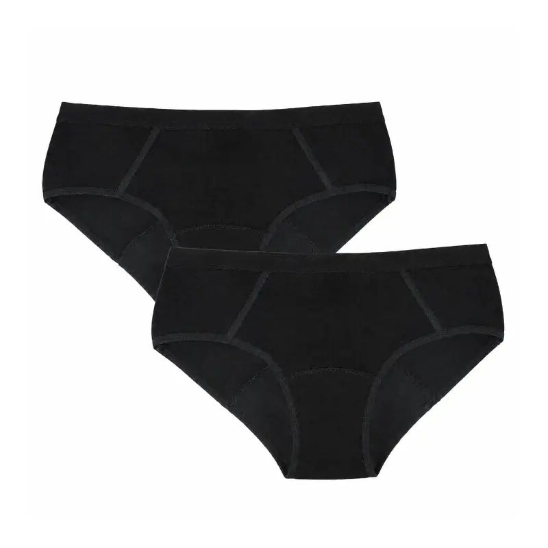 Enna Menstruationshöschen Teens Sporty - Mittlerer Durchfluss, 152 Cm, Schwarz, 2er Pack