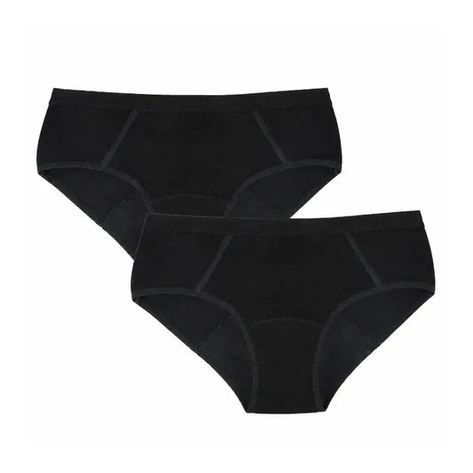 Enna Menstruationshöschen Teens Sporty - Mittlerer Durchfluss, 152 Cm, Schwarz, 2er Pack
