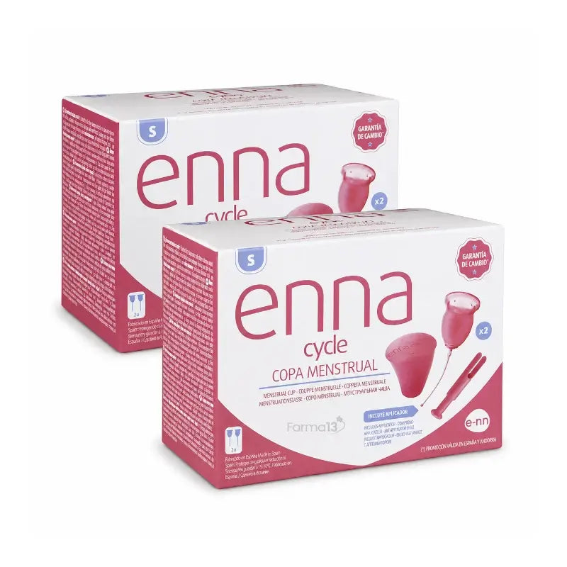 Enna Cycle Easy Menstruationstasse Größe M, 2 Tassen + Sterilisationsbox Packung 2 Stück 4 Tassen