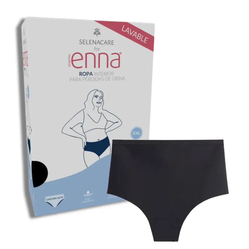 Enna Inkontinenz Damen High Waist 40 Ml Absorption, Größe 2XL, Schwarz