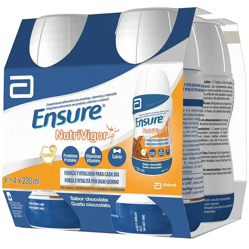 Ensure Nutrivigor Schoko-Milchshake Erwachsene, 4 Flaschen x 220ml