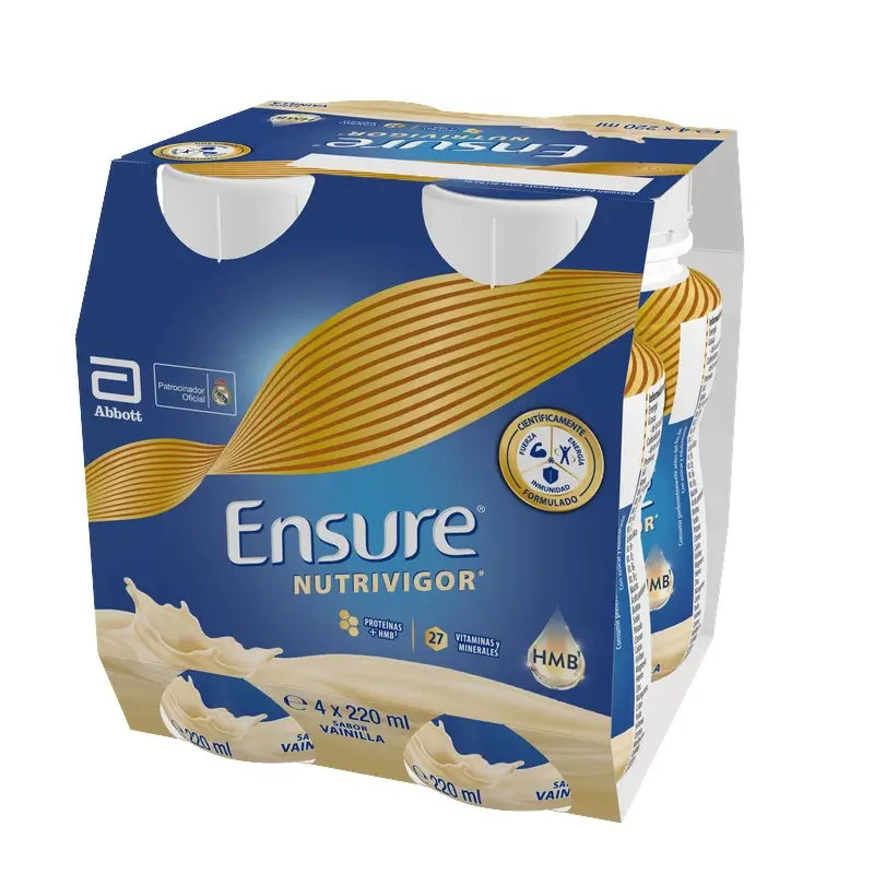 Ensure Nutrivigor Vanille-Milchshake Erwachsene, 4 Flaschen x 220 ml