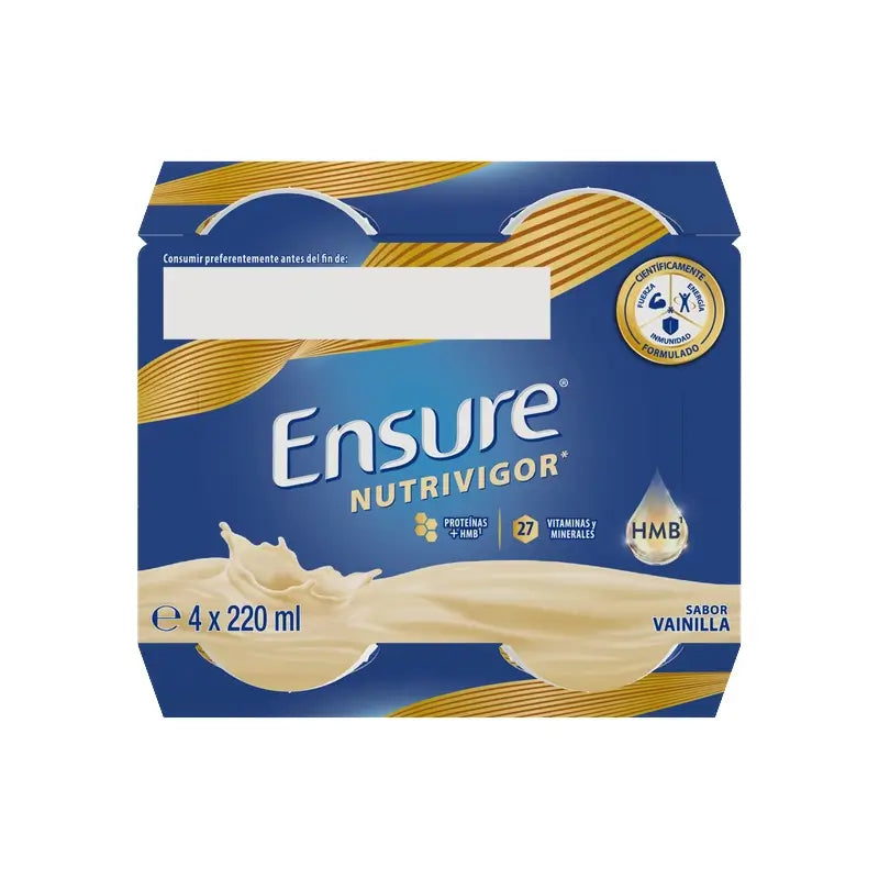 Ensure Nutrivigor Vanille-Milchshake Erwachsene, 4 Flaschen x 220 ml