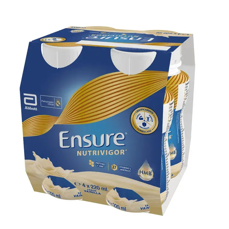 Ensure Nutrivigor Vanille-Milchshake Erwachsene, 4 Flaschen x 220 ml