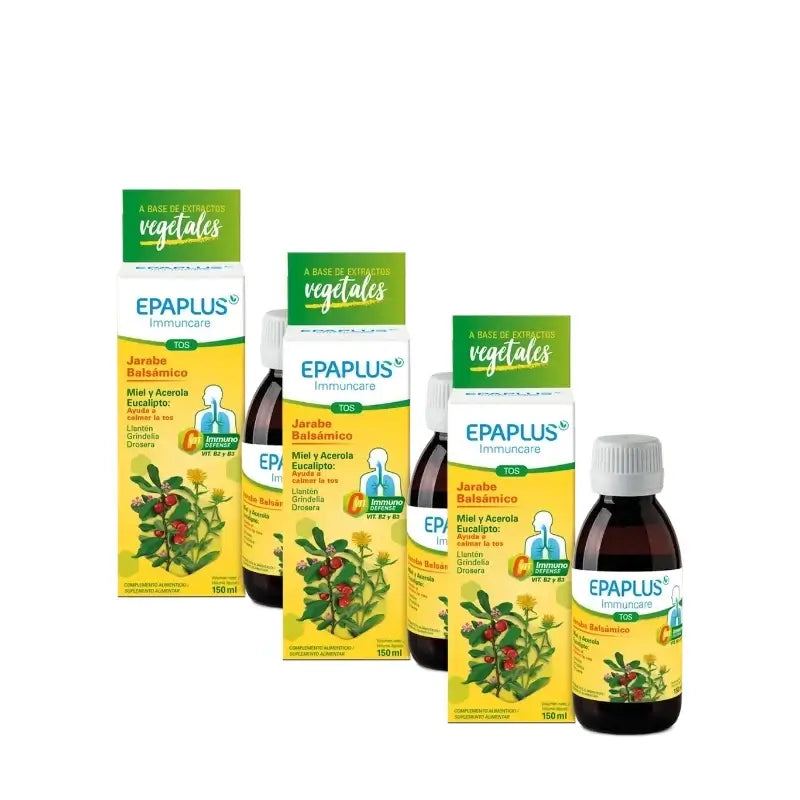 Epaplus Immuncare Hustensaft für Erwachsene, Zitronengeschmack, 150 ml, 3er-Pack